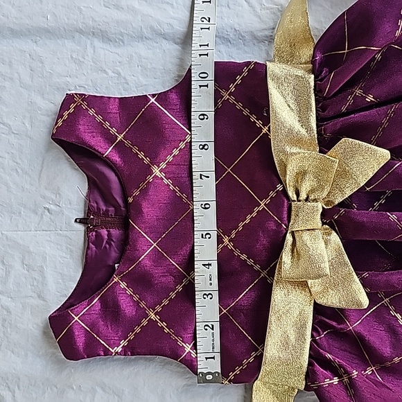 Bonnie Jean Girls Size 4 Burgundy, Gold Nutcracker Themed Holiday Dress Used - Picture 10 of 12